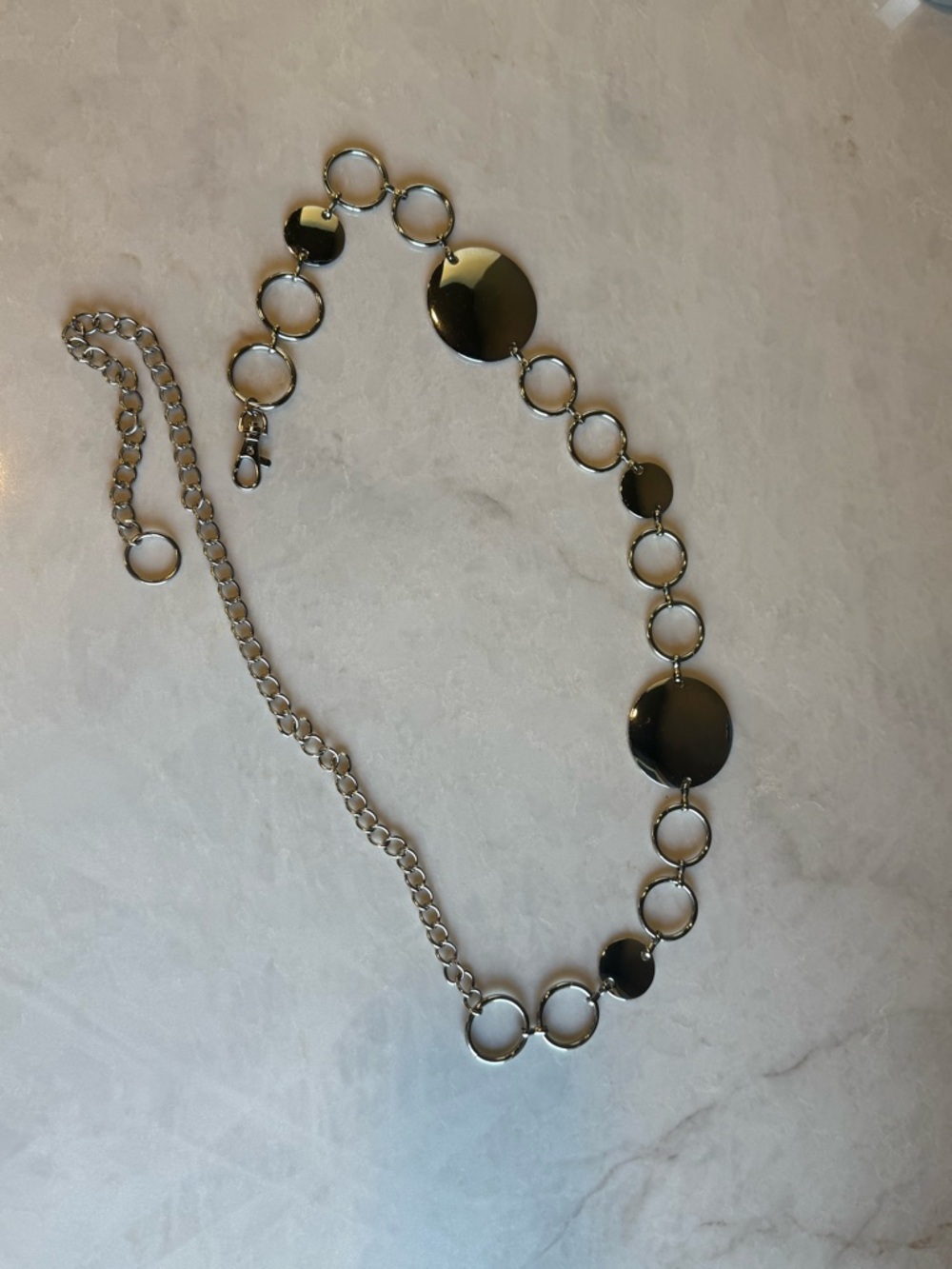 Silver Tone Circular-Link Women's Belt